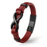 rotes lederarmband unendlichkeit zeichen symbol freundschaftsarmband infinity uniqal